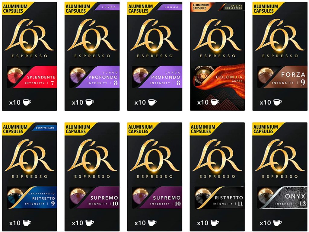 L'OR Espresso Variety Pack Nespresso Compatible Coffee Pods Coffee
